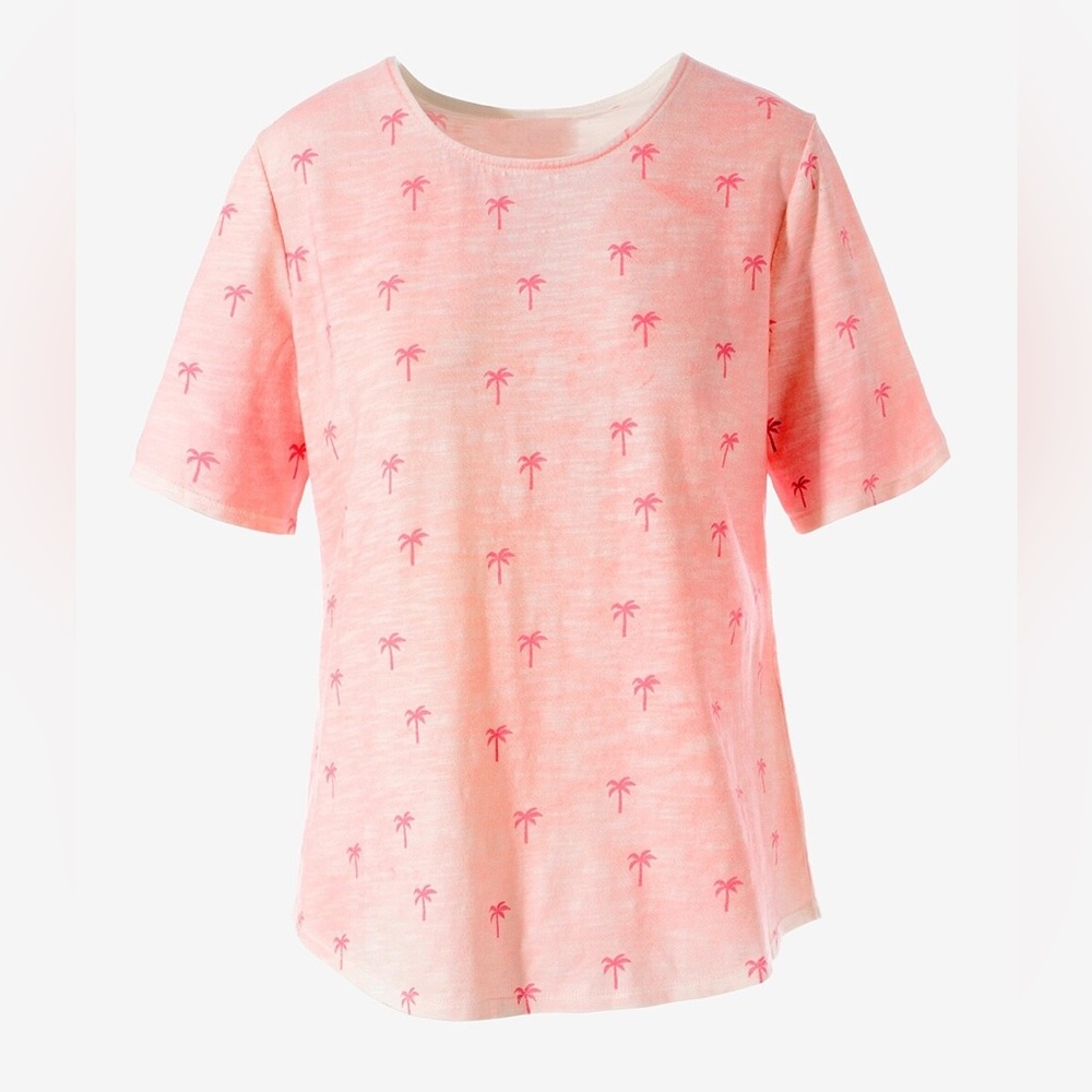 NWT Chico's Palm Tree Stamp Tee - Size 2
